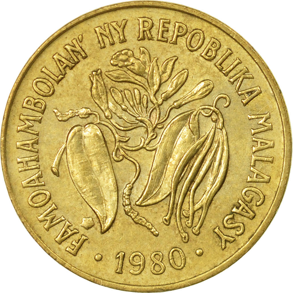 Monnaie, Madagascar, 10 Francs, 2 Ariary, 1980, Paris, TB+, Aluminum-Bronze