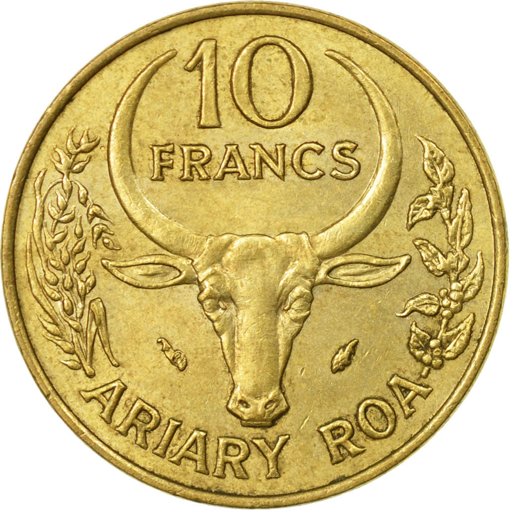 Monnaie, Madagascar, 10 Francs, 2 Ariary, 1980, Paris, TB+, Aluminum-Bronze