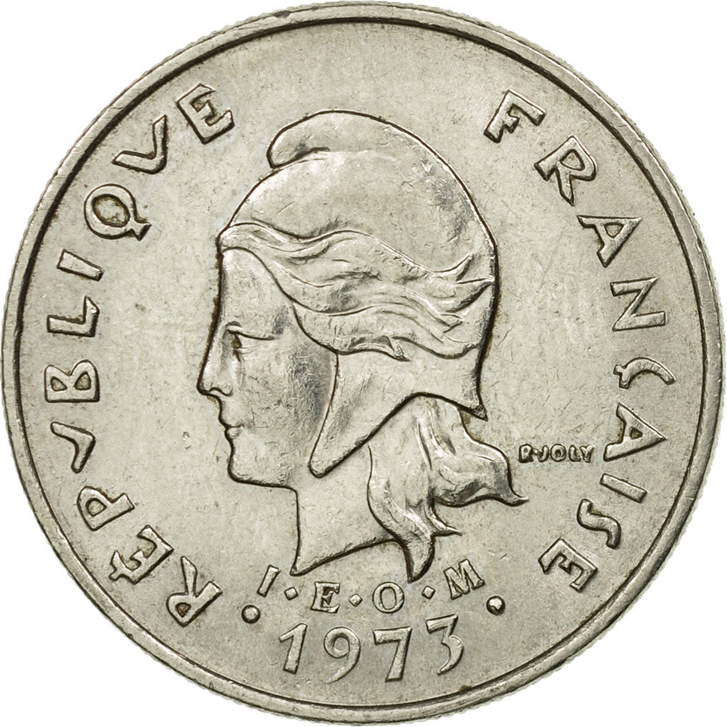 Moneta, Polinesia francese, 10 Francs, 1973, Paris, MB+, Nichel, KM:8
