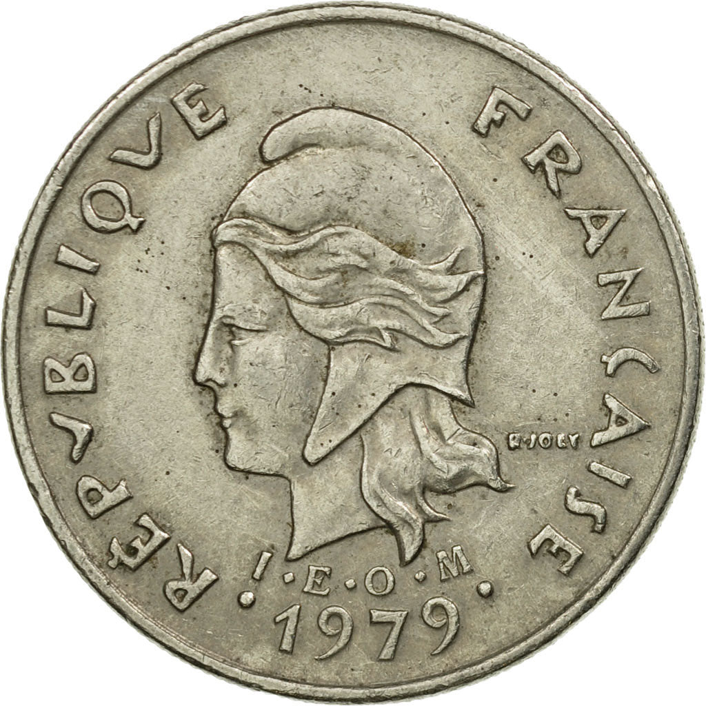 Moneda, Polinesia francesa, 10 Francs, 1979, Paris, BC+, Níquel, KM:8