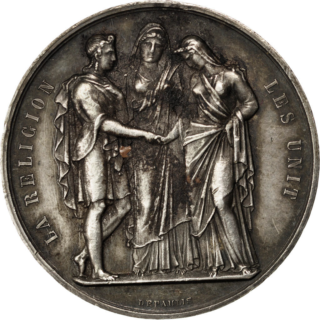 Frankreich, Medal, French Third Republic, Religions & beliefs, Depaulis, SS+