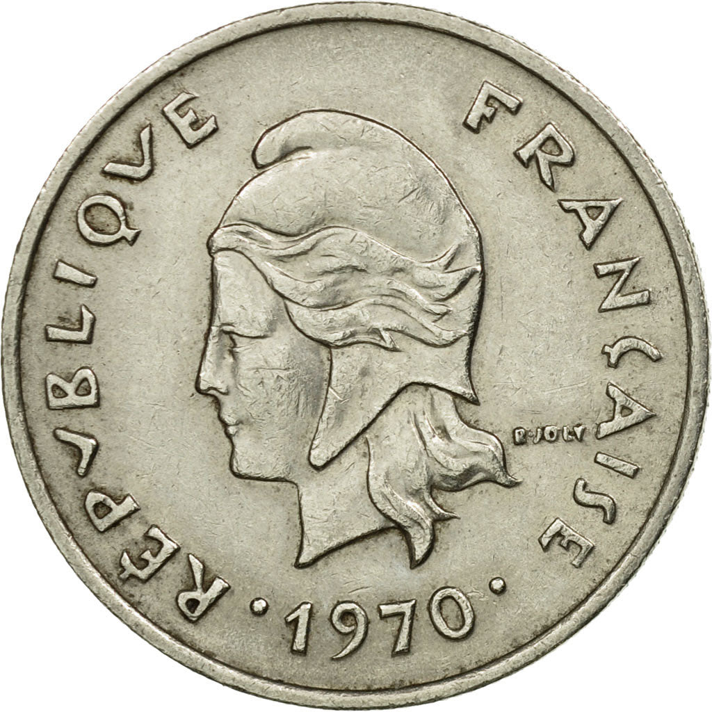 Munten, Nieuwe Hebriden, 10 Francs, 1970, Paris, ZF, Nickel, KM:2.1
