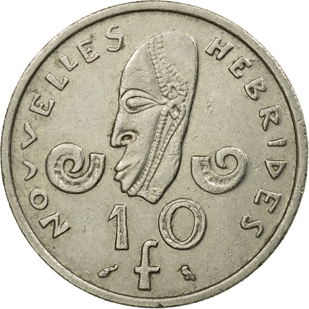 Munten, Nieuwe Hebriden, 10 Francs, 1970, Paris, ZF, Nickel, KM:2.1