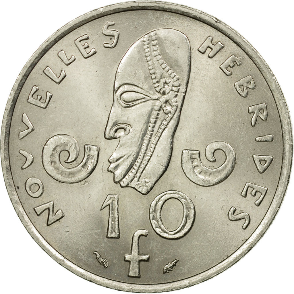 Moneta, Nuove Ebridi, 10 Francs, 1977, Paris, BB, Nichel, KM:2.2