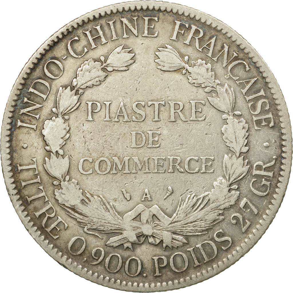 Moneta, INDOCINA FRANCESE, Piastre, 1905, Paris, MB+, Argento, KM:5a.1