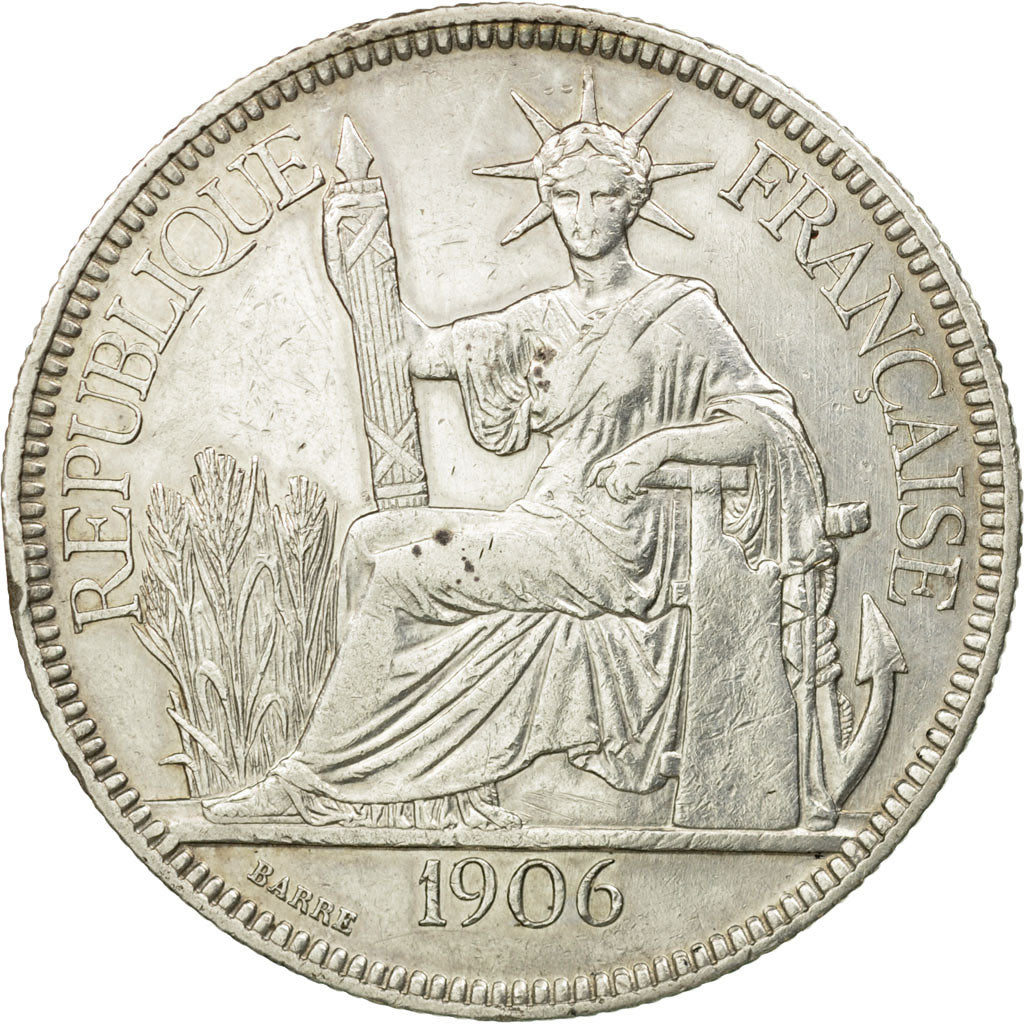 Münze, FRENCH INDO-CHINA, Piastre, 1906, Paris, SS, Silber, KM:5a.1