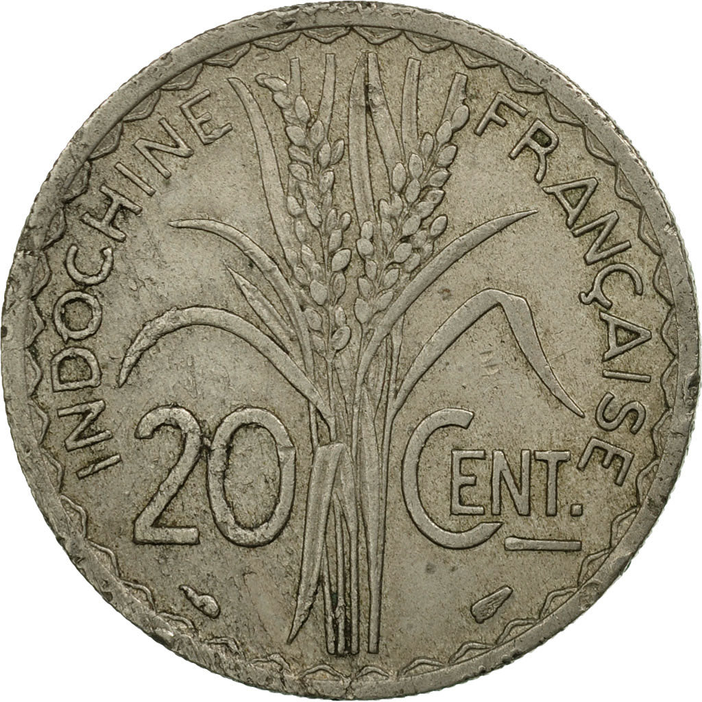 Munten, FRANS INDO-CHINA, 20 Cents, 1939, Paris, FR+, Copper-nickel, KM:23a.1