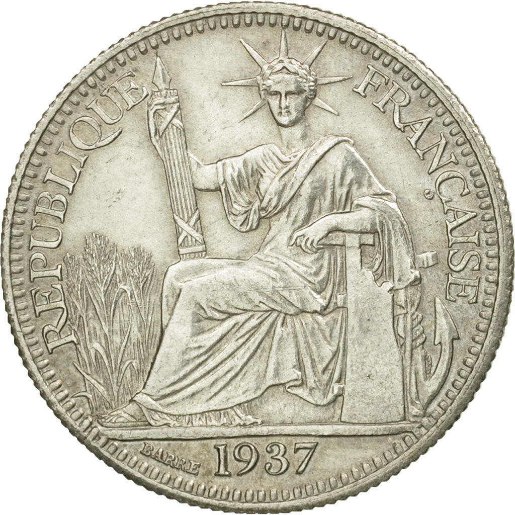 Moneta, INDOCINA FRANCESE, 10 Cents, 1937, Paris, BB, Argento, KM:16.2