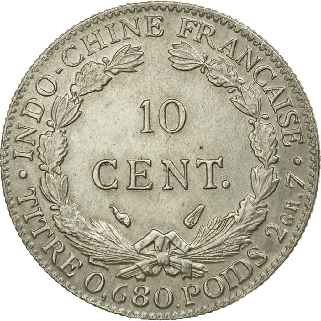 Moneta, INDOCINA FRANCESE, 10 Cents, 1937, Paris, BB, Argento, KM:16.2