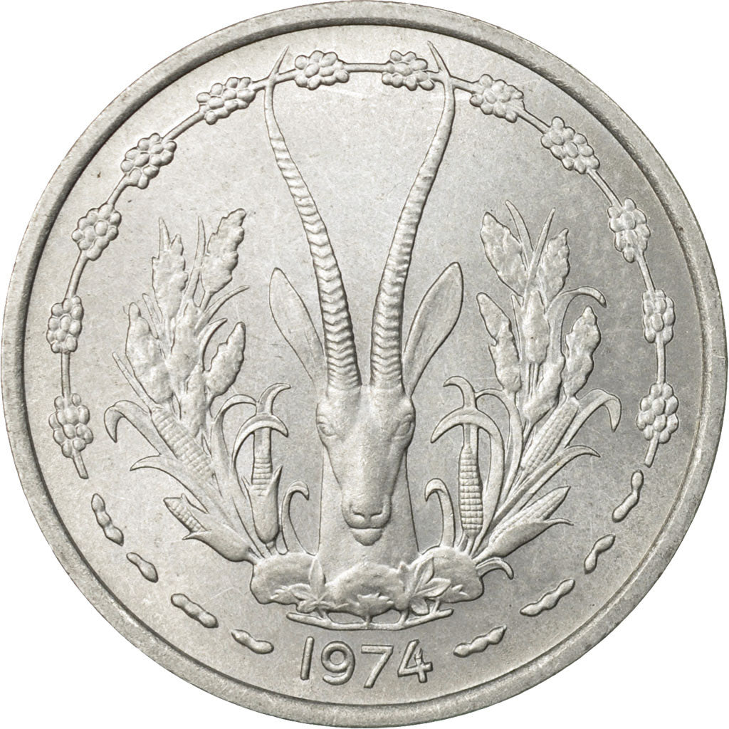 Moneta, Stati dell'Africa occidentale, Franc, 1974, Paris, BB, Alluminio, KM:3.1