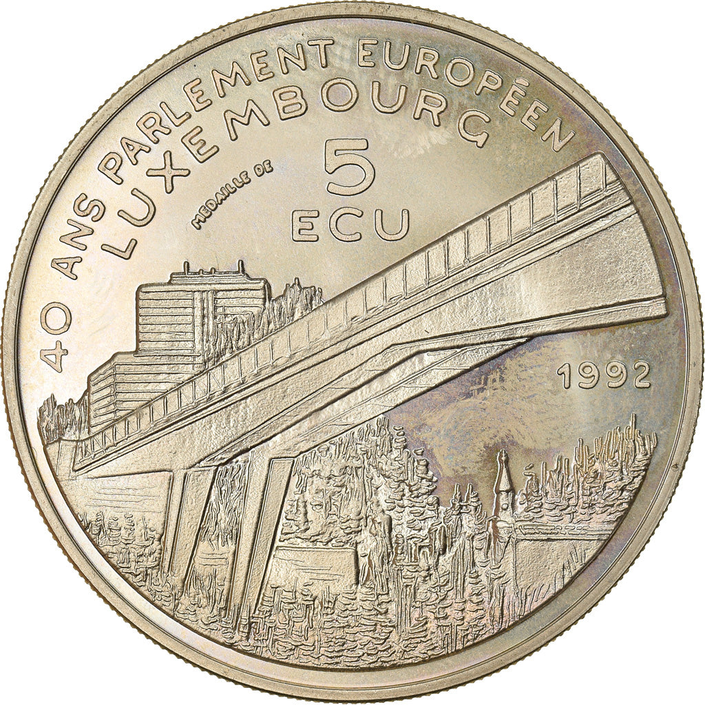 Luxemburg, Token, 5 Ecu, 40 Ans du Parlement Européen, 1992, STGL