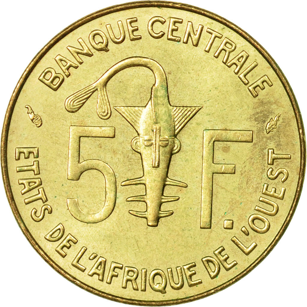 Coin, West African States, 5 Francs, 1977, Paris, VF(30-35)