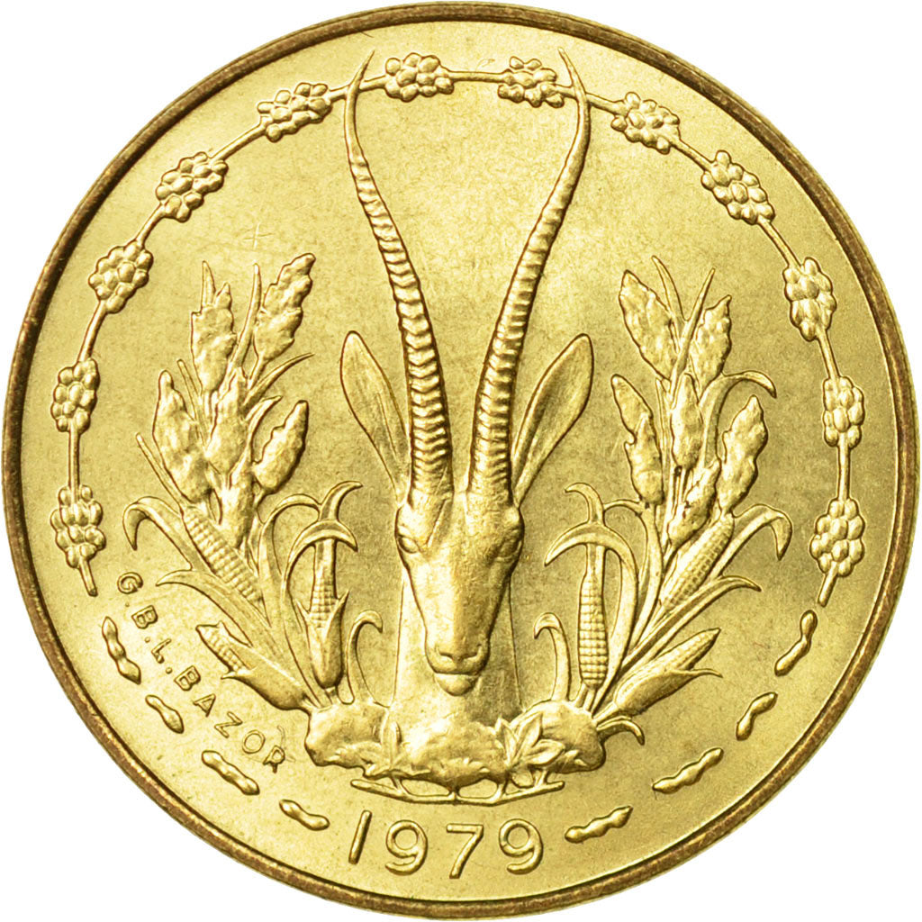 Moneta, Stati dell'Africa occidentale, 5 Francs, 1979, Paris, BB