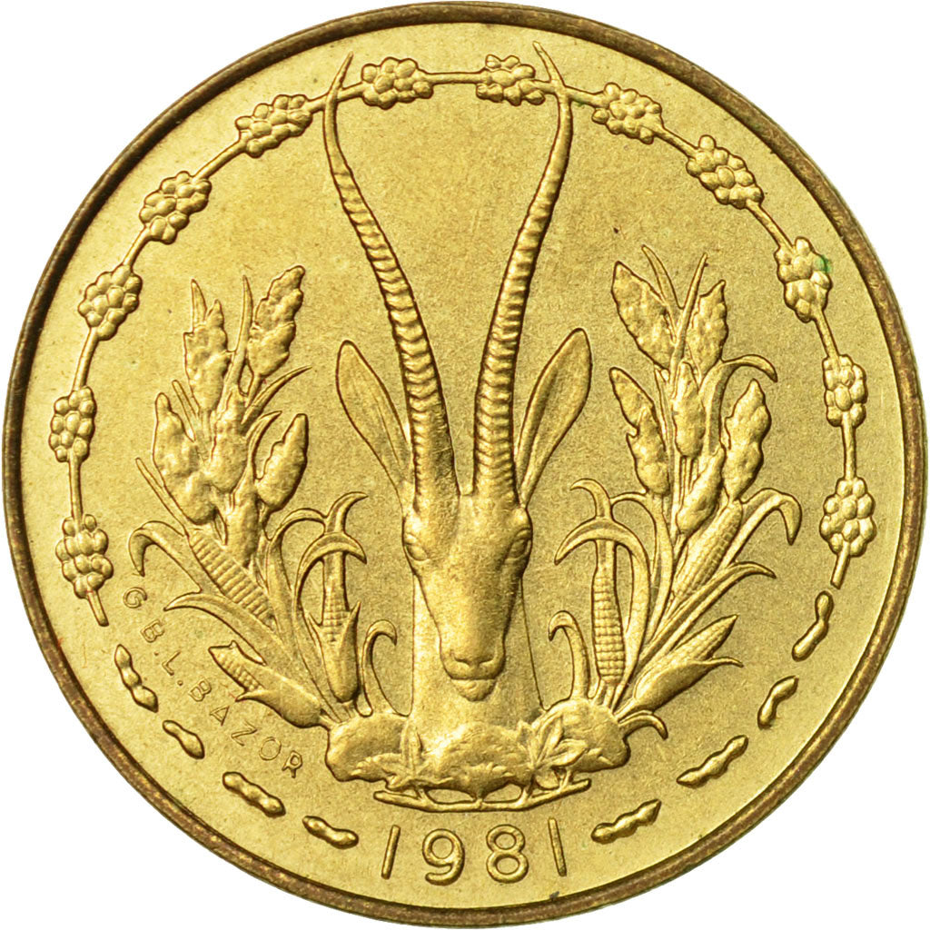Moneta, Stati dell'Africa occidentale, 5 Francs, 1981, Paris, BB