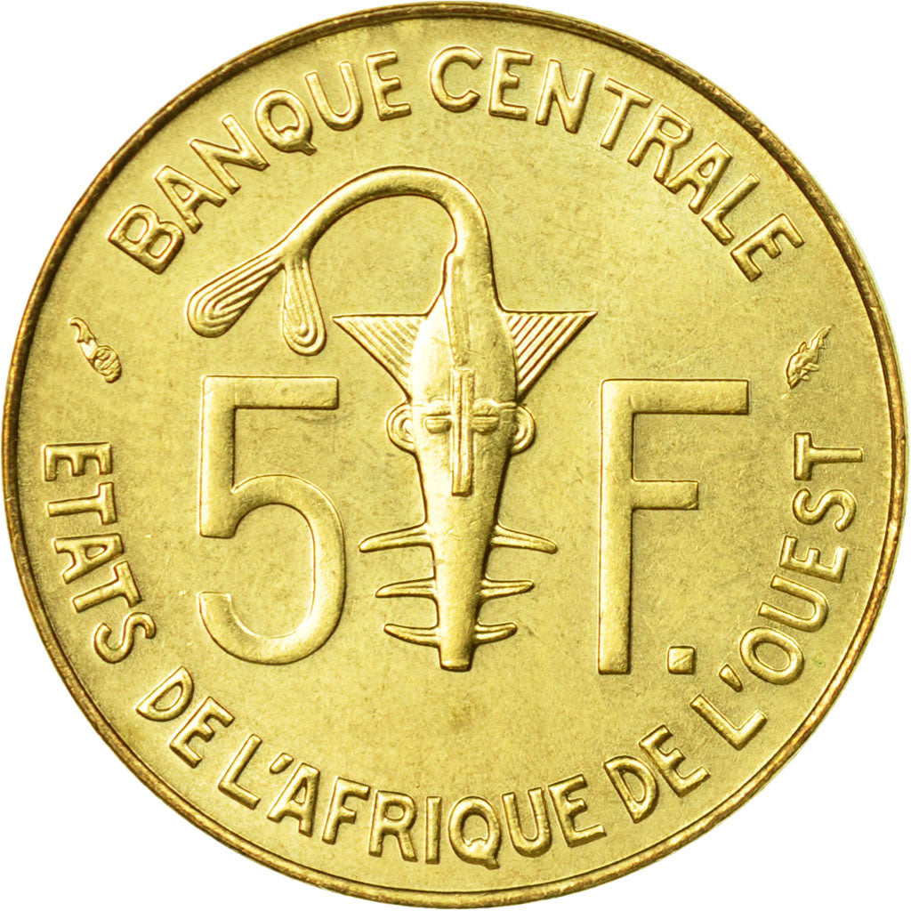 Coin, West African States, 5 Francs, 1986, Paris, EF(40-45)