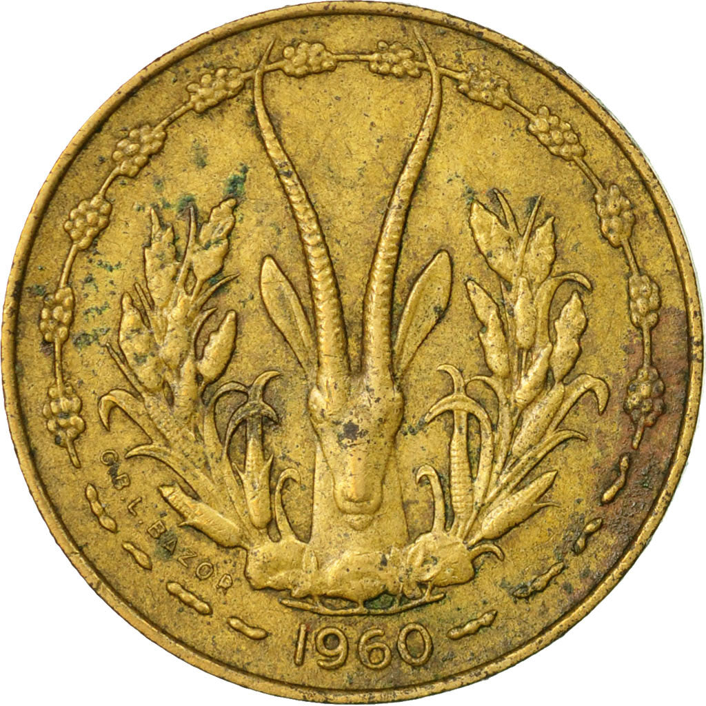 Münze, West African States, 5 Francs, 1960, Paris, S, Aluminum-Bronze, KM:2