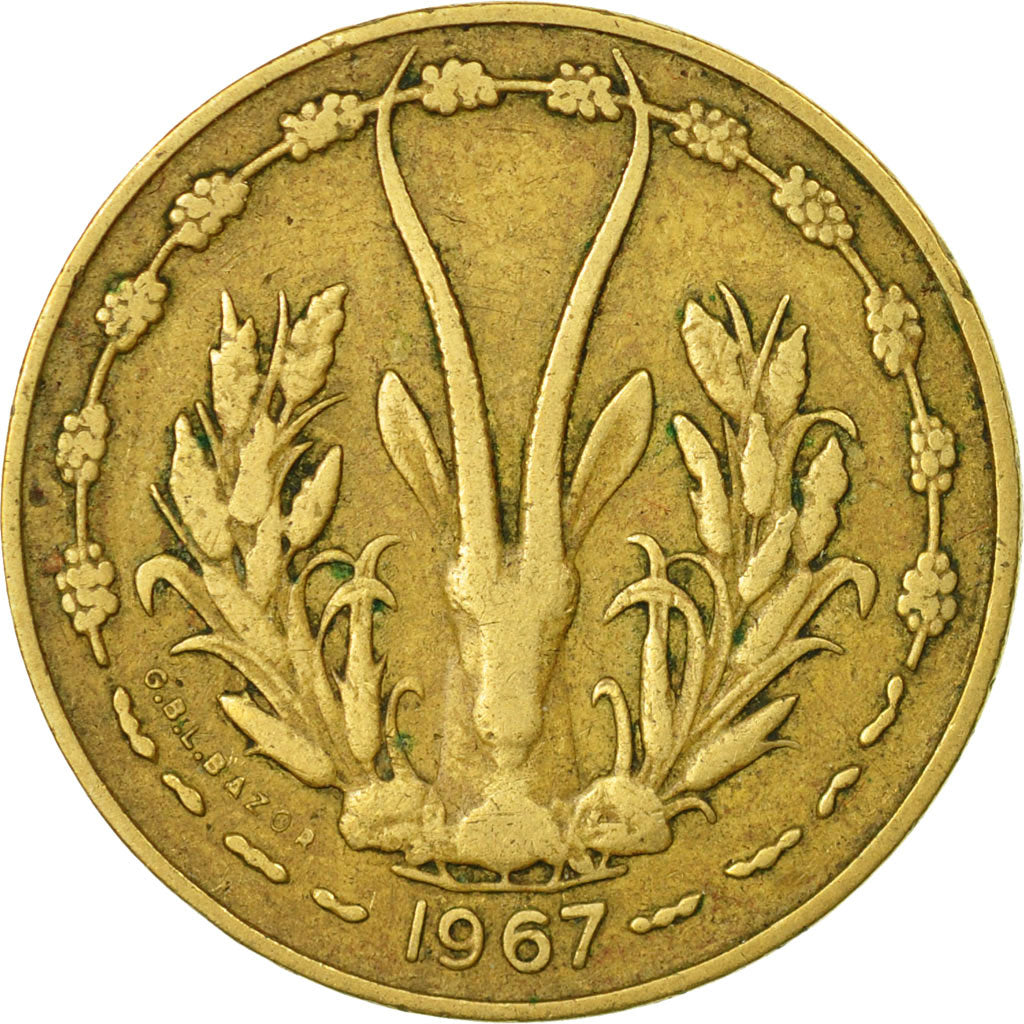 Coin, West African States, 10 Francs, 1967, Paris, VF(30-35)