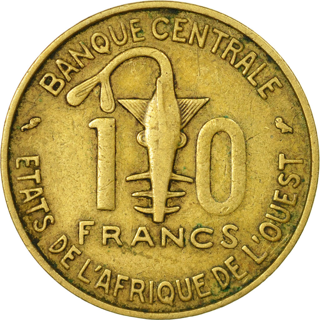 Moneda, Estados del África Occidental, 10 Francs, 1969, Paris, BC+, Aluminio -