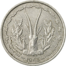 Moneda, Estados del África Occidental, Franc, 1963, Paris, BC+, Aluminio