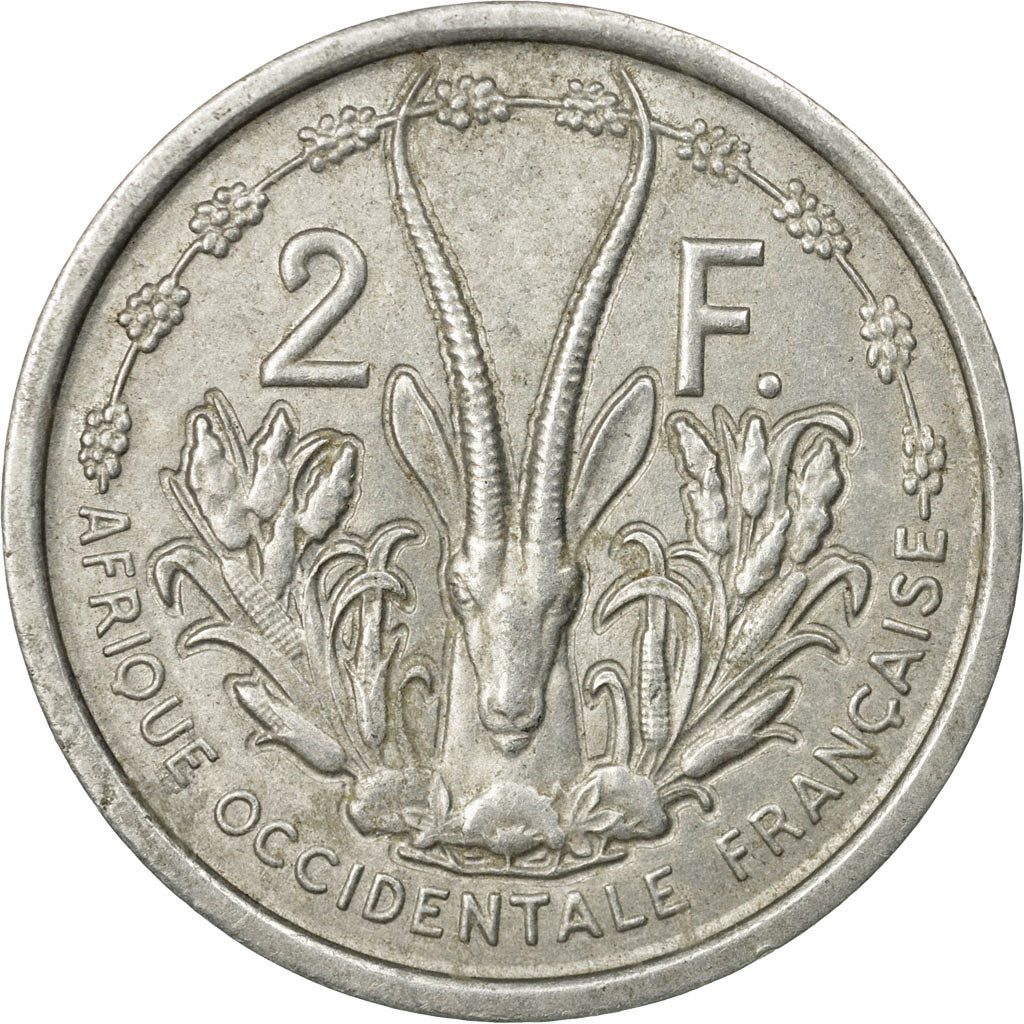 Coin, French West Africa, 2 Francs, 1948, Paris, EF(40-45), Aluminum, KM:4