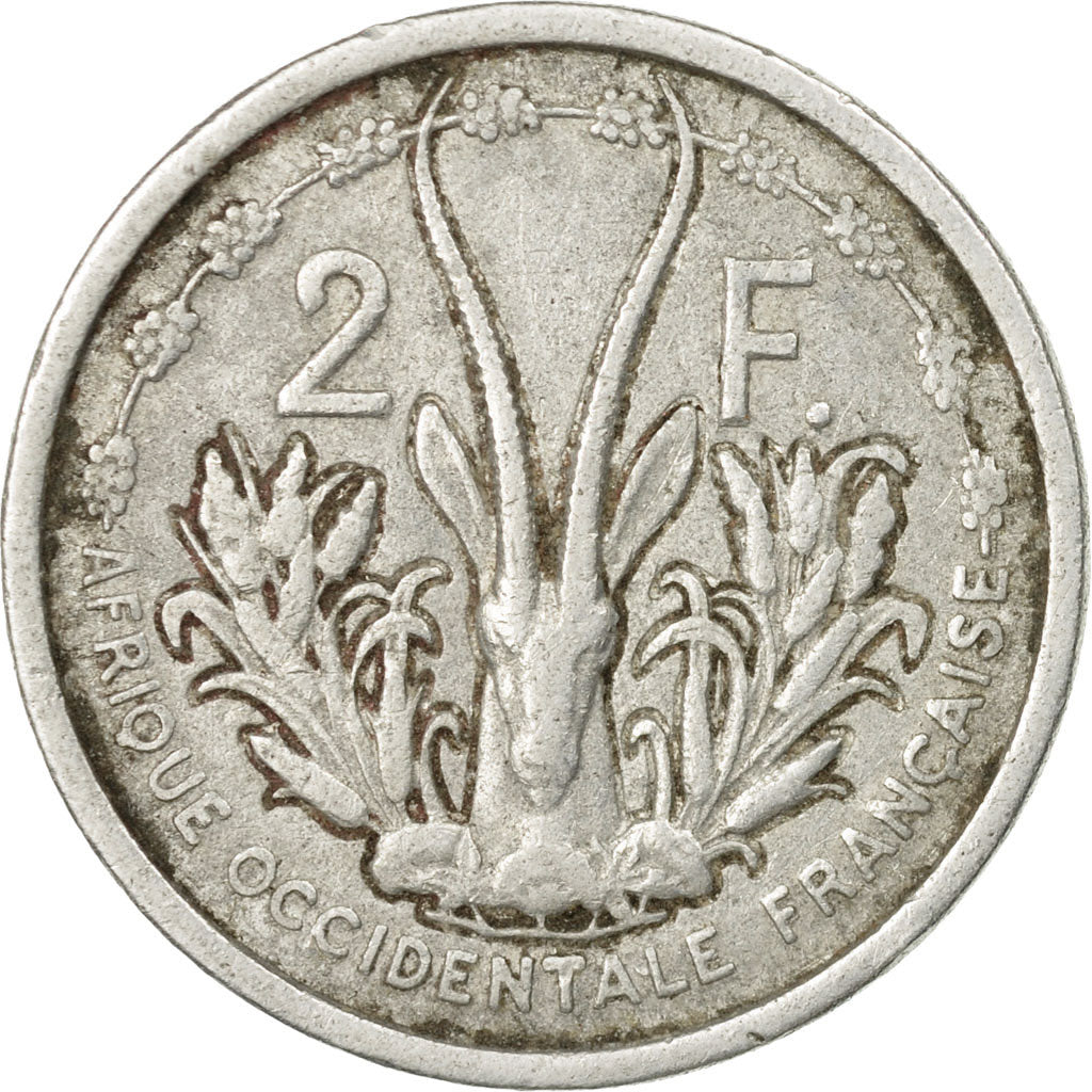 Moneta, Africa occidentale francese, 2 Francs, 1955, Paris, BB, Alluminio, KM:4