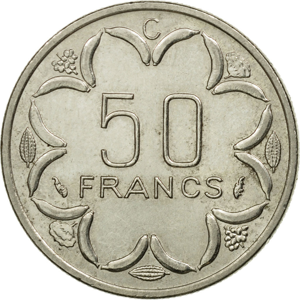 Coin, Central African States, 50 Francs, 1976, Paris, EF(40-45), Nickel, KM:11