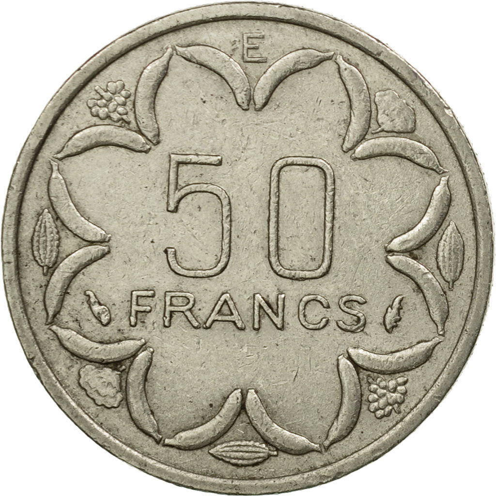 Coin, Central African States, 50 Francs, 1976, Paris, VF(30-35), Nickel, KM:11