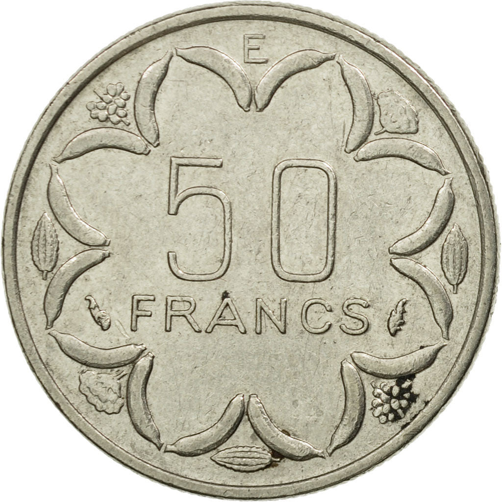 Coin, Central African States, 50 Francs, 1977, Paris, VF(30-35), Nickel, KM:11