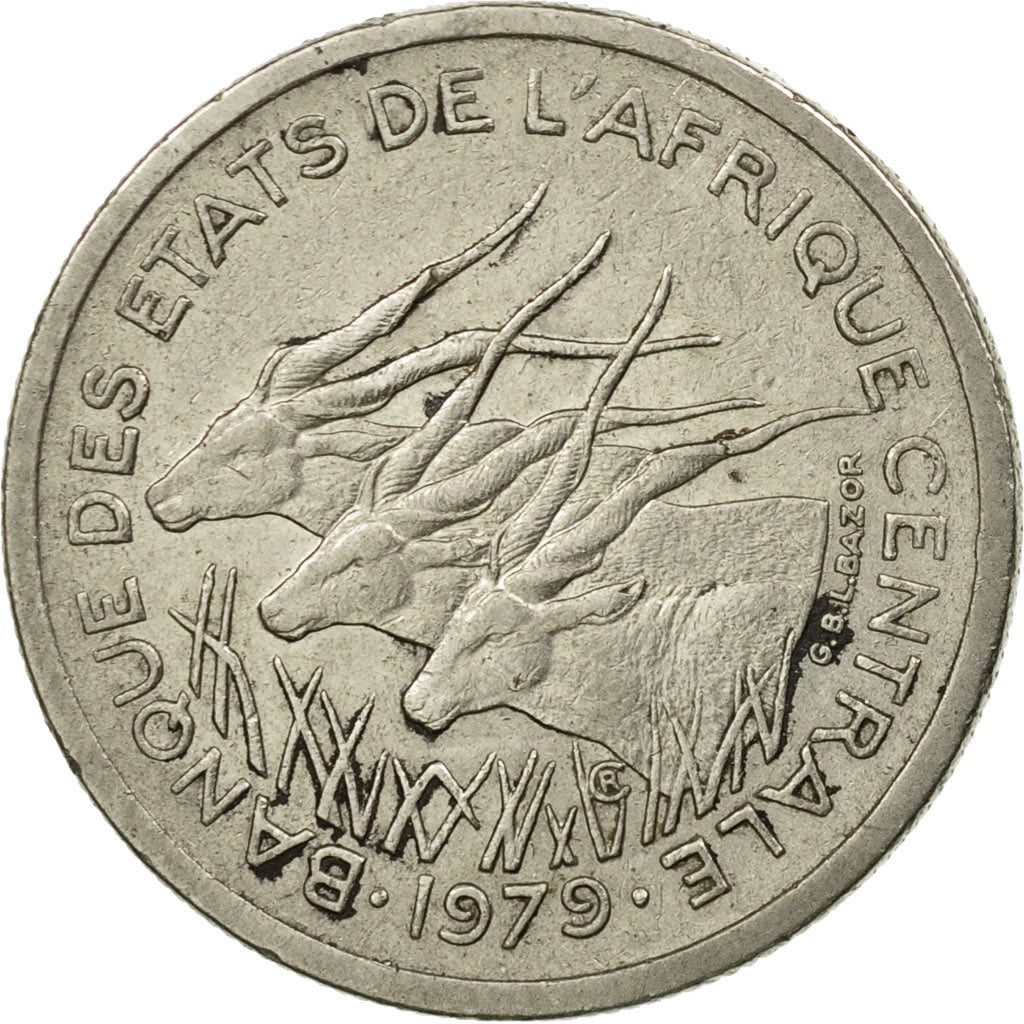Coin, Central African States, 50 Francs, 1979, Paris, VF(30-35), Nickel, KM:11