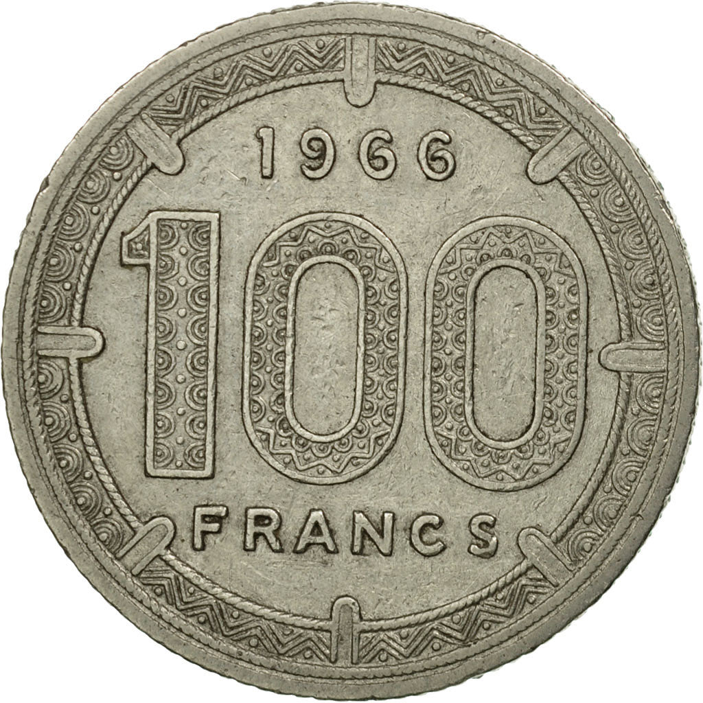 Münze, Äquatorial Afrikanische Staaten, 100 Francs, 1966, Paris, S+, Nickel