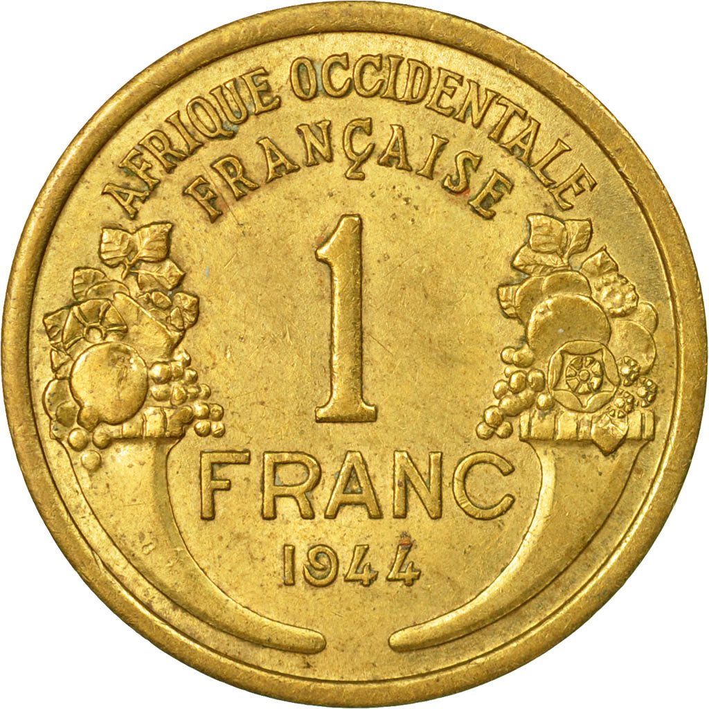 Coin, French West Africa, Franc, 1944, Paris, EF(40-45), Aluminum-Bronze, KM:2