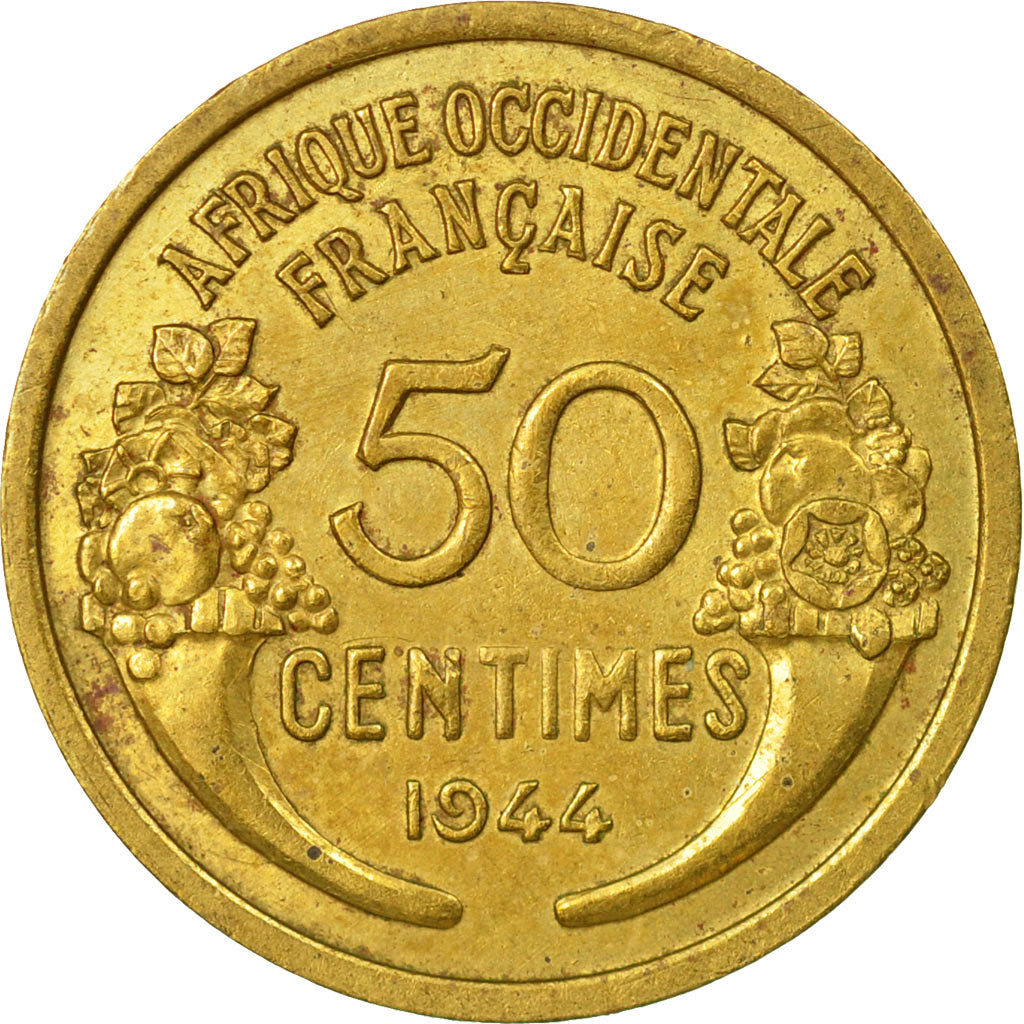 Moneta, Africa occidentale francese, 50 Centimes, 1944, Paris, BB