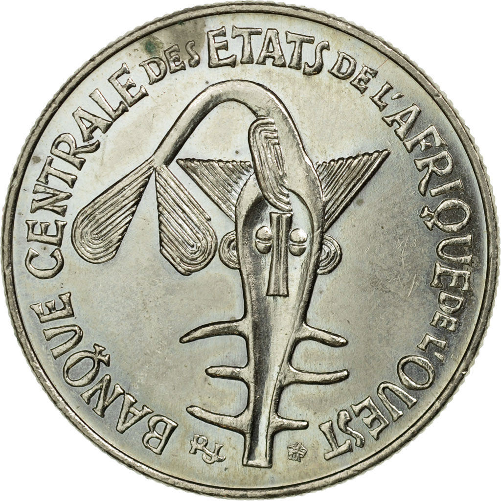 Coin, West African States, 50 Francs, 1975, Paris, EF(40-45), Copper-nickel