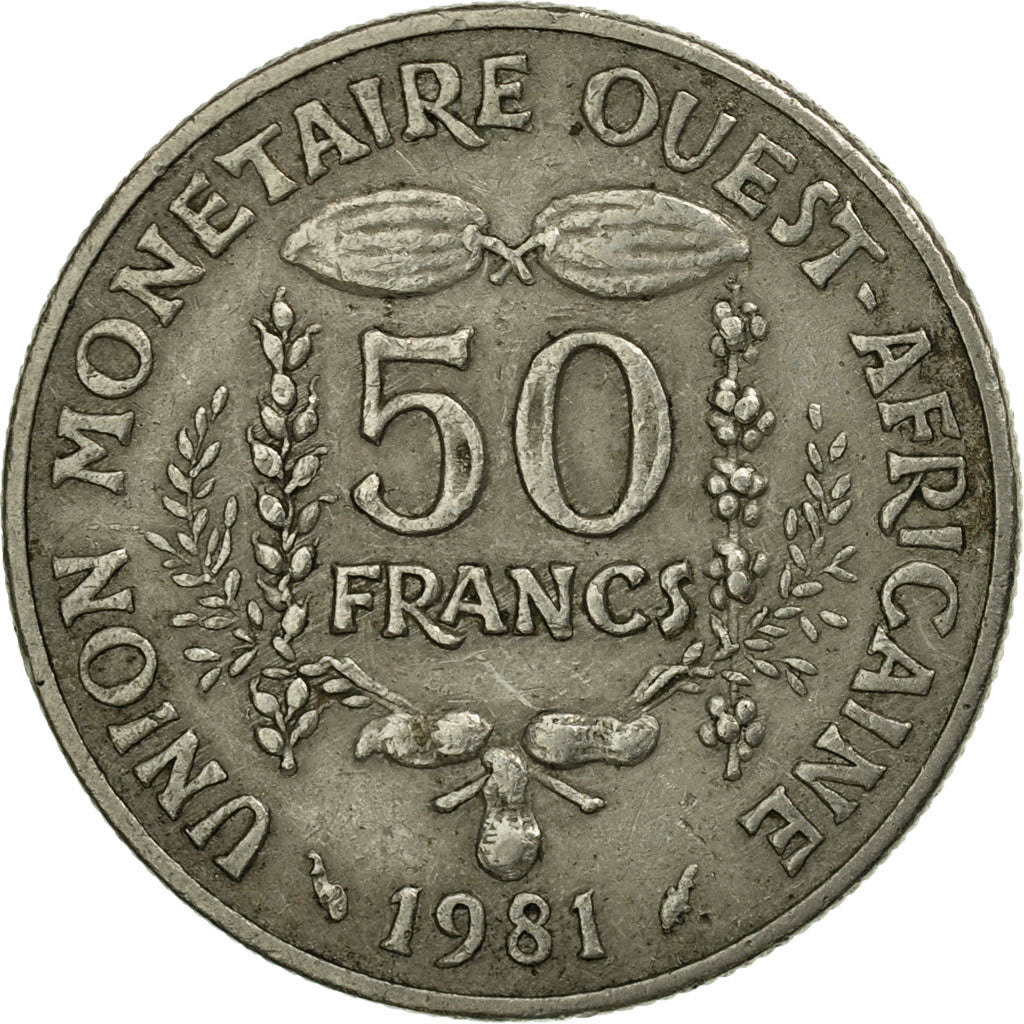Munten, West Afrikaanse Staten, 50 Francs, 1981, Paris, FR+, Copper-nickel, KM:6