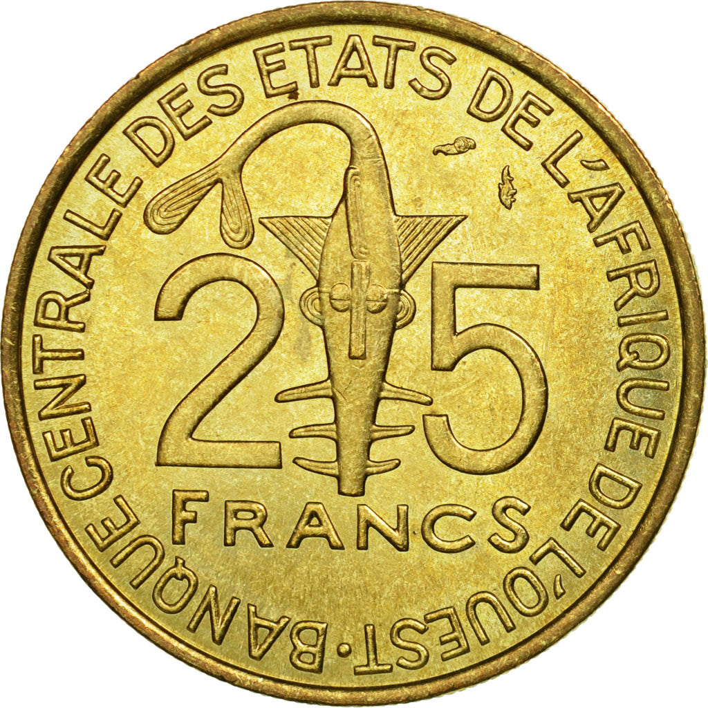 Coin, West African States, 25 Francs, 1978, Paris, EF(40-45), Aluminum-Bronze