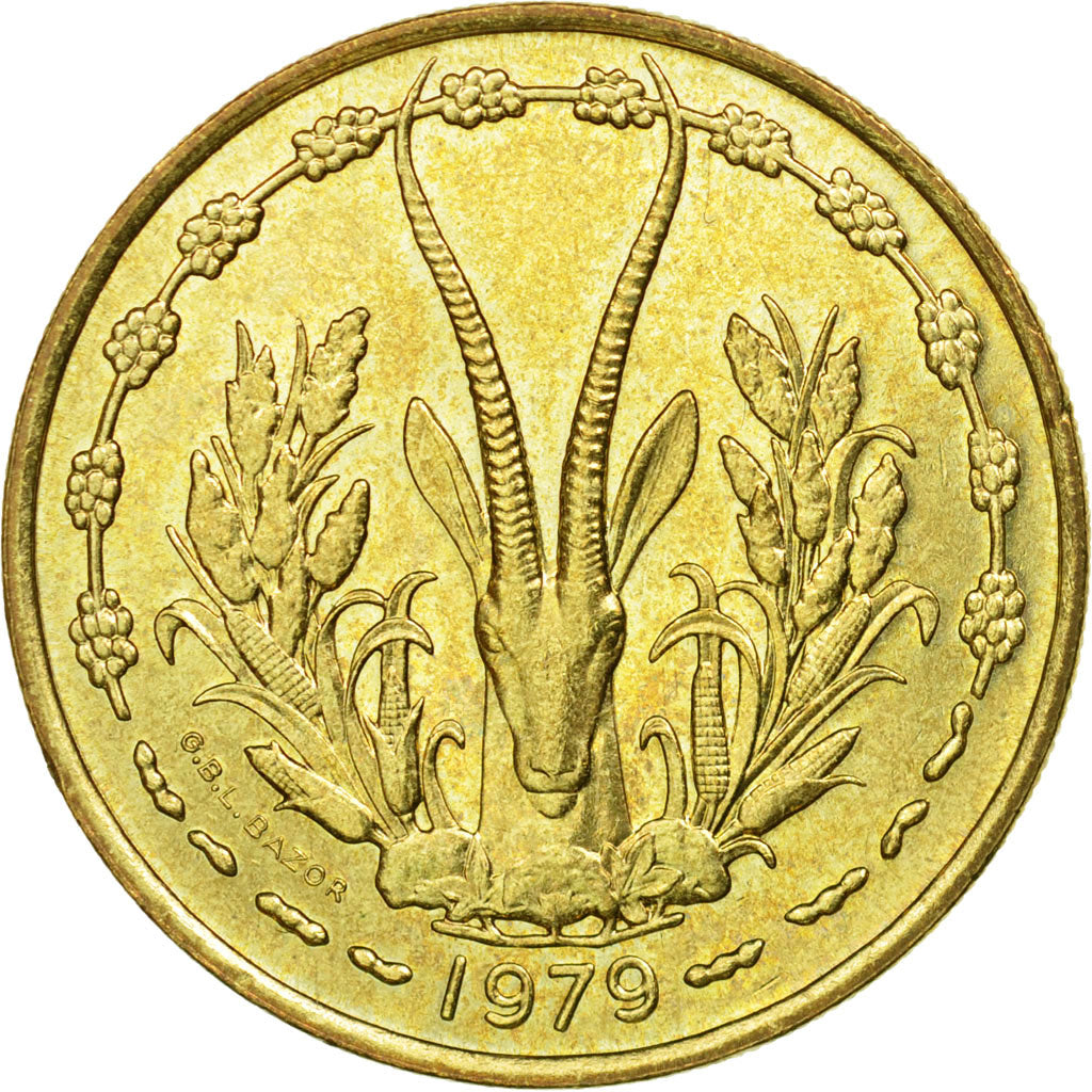 Munten, West Afrikaanse Staten, 25 Francs, 1979, Paris, ZF, Aluminum-Bronze