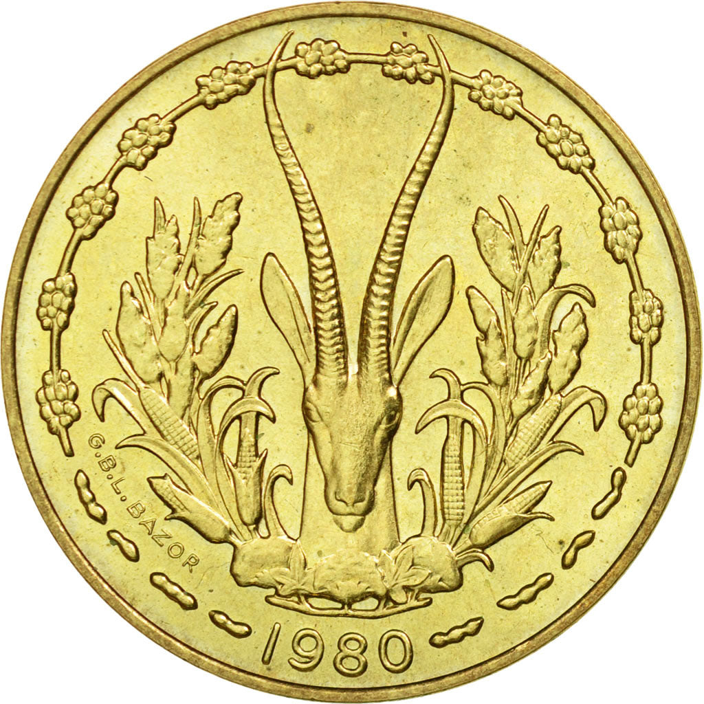 Moneta, Kraje Afryki Zachodniej, 10 Francs, 1980, Paris, EF(40-45)