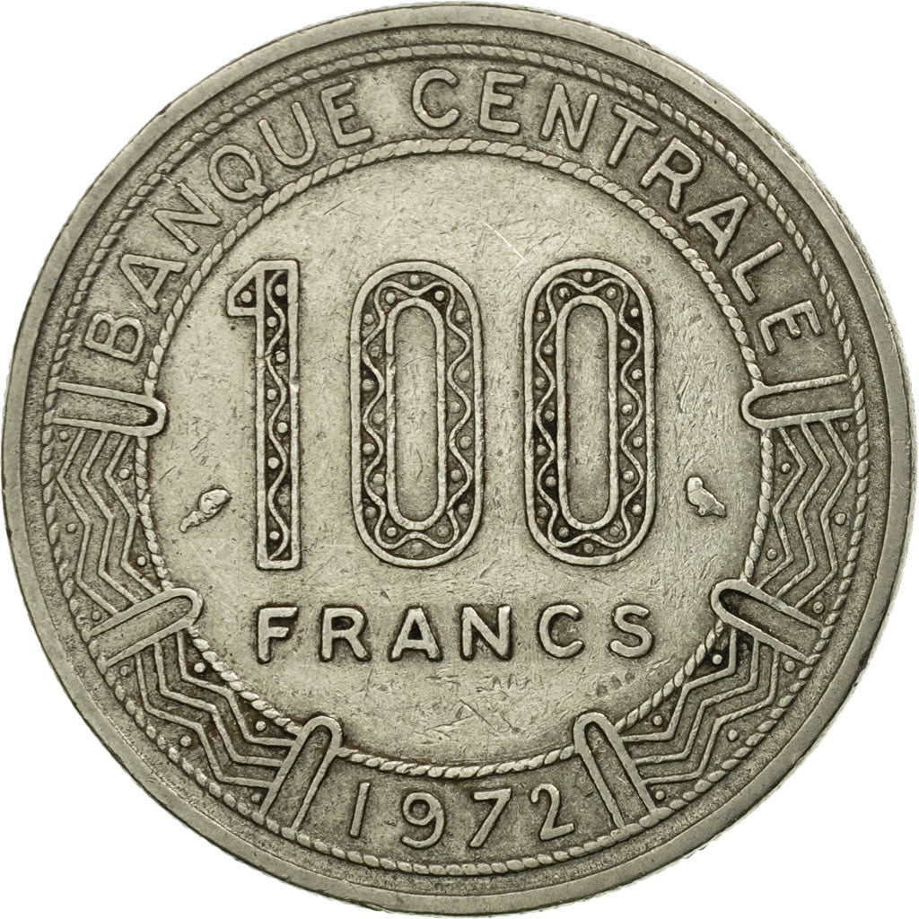 Moneta, Ciad, 100 Francs, 1972, Paris, MB+, Nichel, KM:2