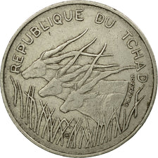 Münze, Chad, 100 Francs, 1975, Paris, S+, Nickel, KM:3