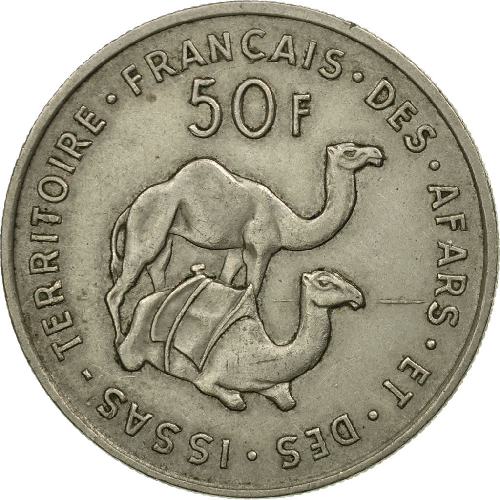 Moneta, AFARS E ISSAS FRANCESI, 50 Francs, 1970, Paris, BB, Rame-nichel, KM:18