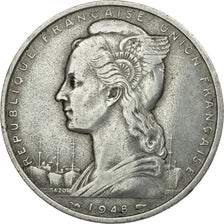 Moneta, Costa francese dei somali, 5 Francs, 1948, Paris, BB, Alluminio, KM:6