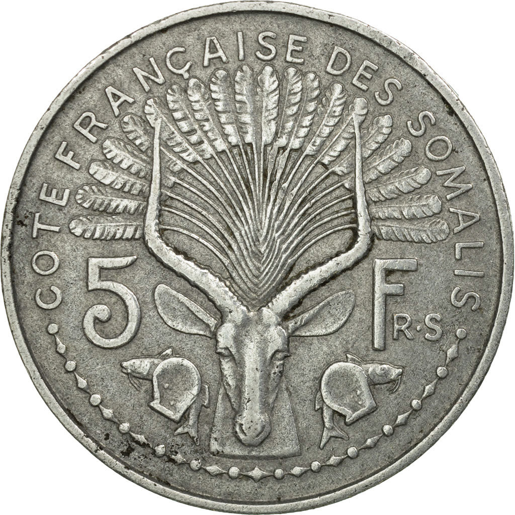 Moneta, Costa francese dei somali, 5 Francs, 1948, Paris, BB, Alluminio, KM:6