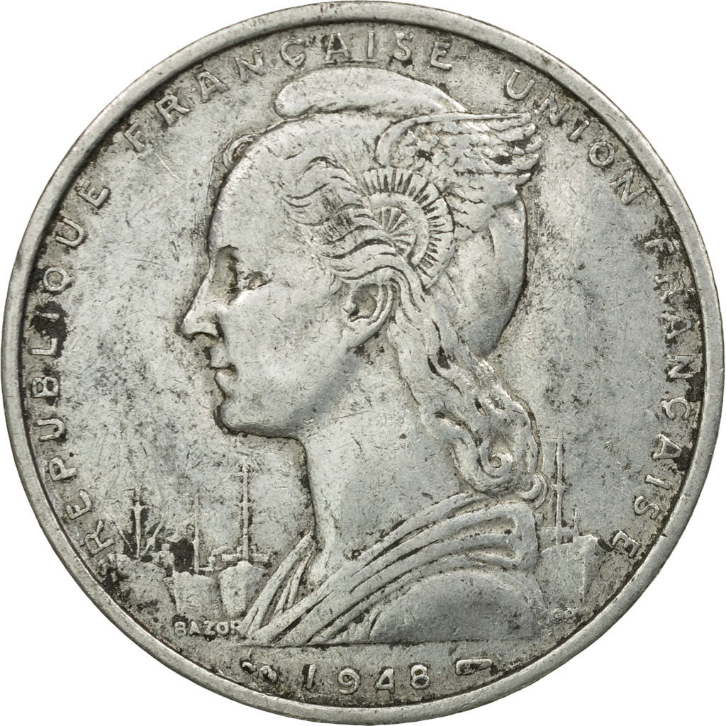 Coin, French Somaliland, 5 Francs, 1948, Paris, VF(20-25), Aluminum, KM:6