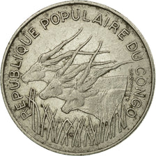 Moneta, Repubblica del Congo, 100 Francs, 1972, Paris, MB+, Nichel, KM:1