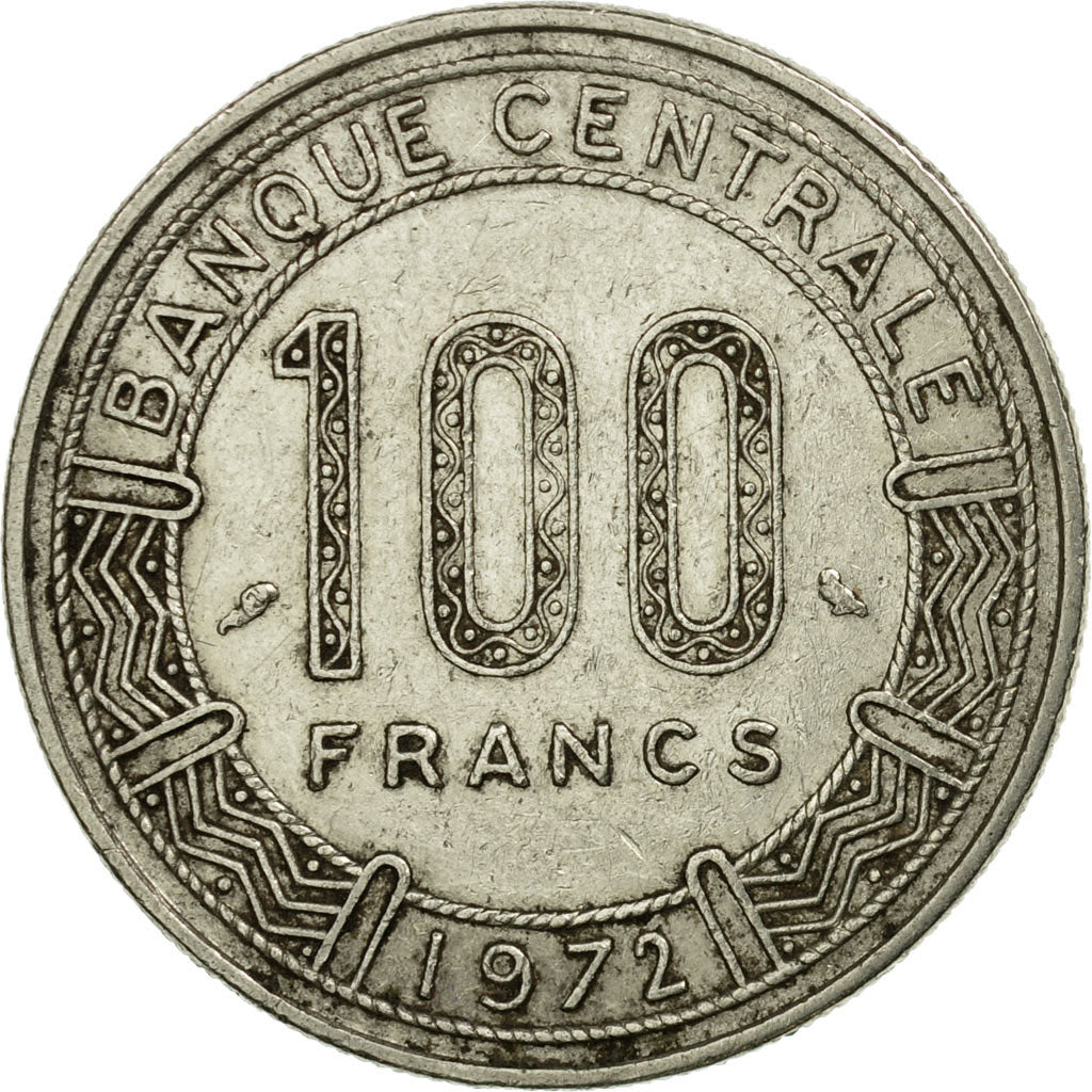 Moneta, Repubblica del Congo, 100 Francs, 1972, Paris, MB+, Nichel, KM:1