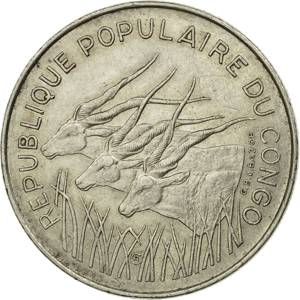 Moneta, Repubblica del Congo, 100 Francs, 1985, Paris, BB, Nichel, KM:2