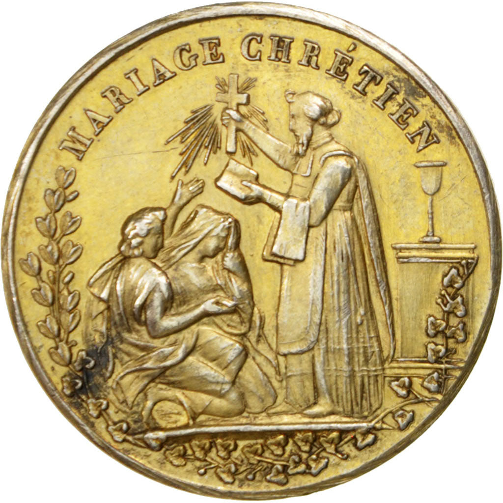FRANCE, Religions & beliefs, Second French Empire, Medal, AU(55-58), Vermeil,...