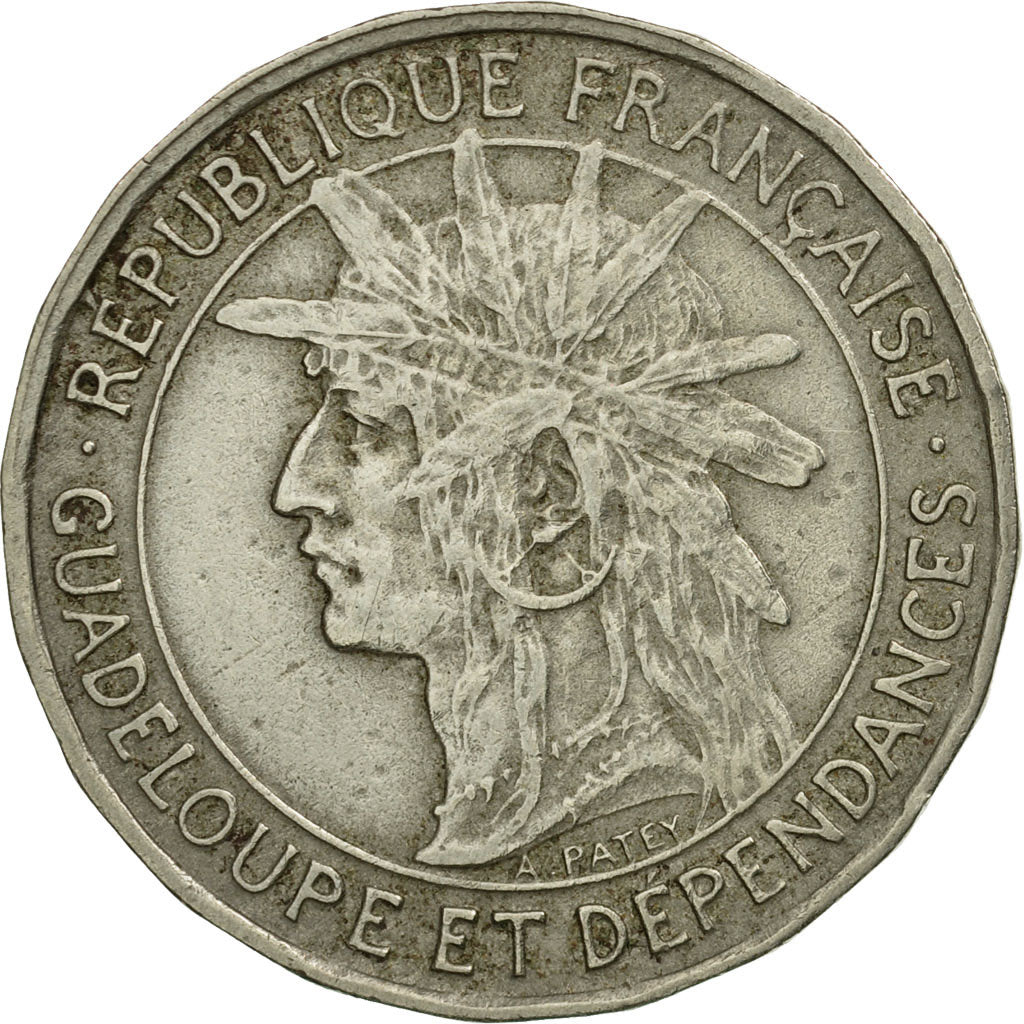 Coin, Guadeloupe, Franc, 1921, Paris, EF(40-45), Copper-nickel, KM:46