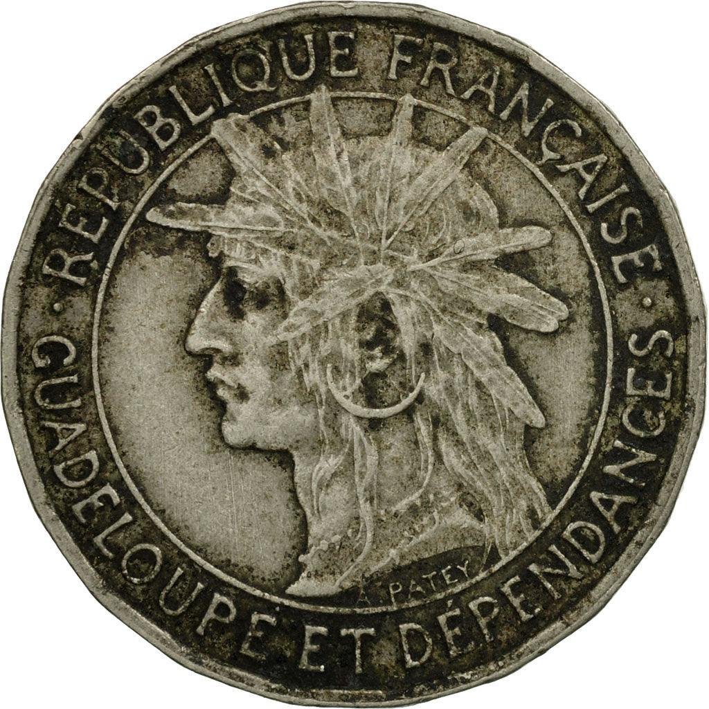 Moneta, Guadalupe, Franc, 1921, Paris, BB, Rame-nichel, KM:46