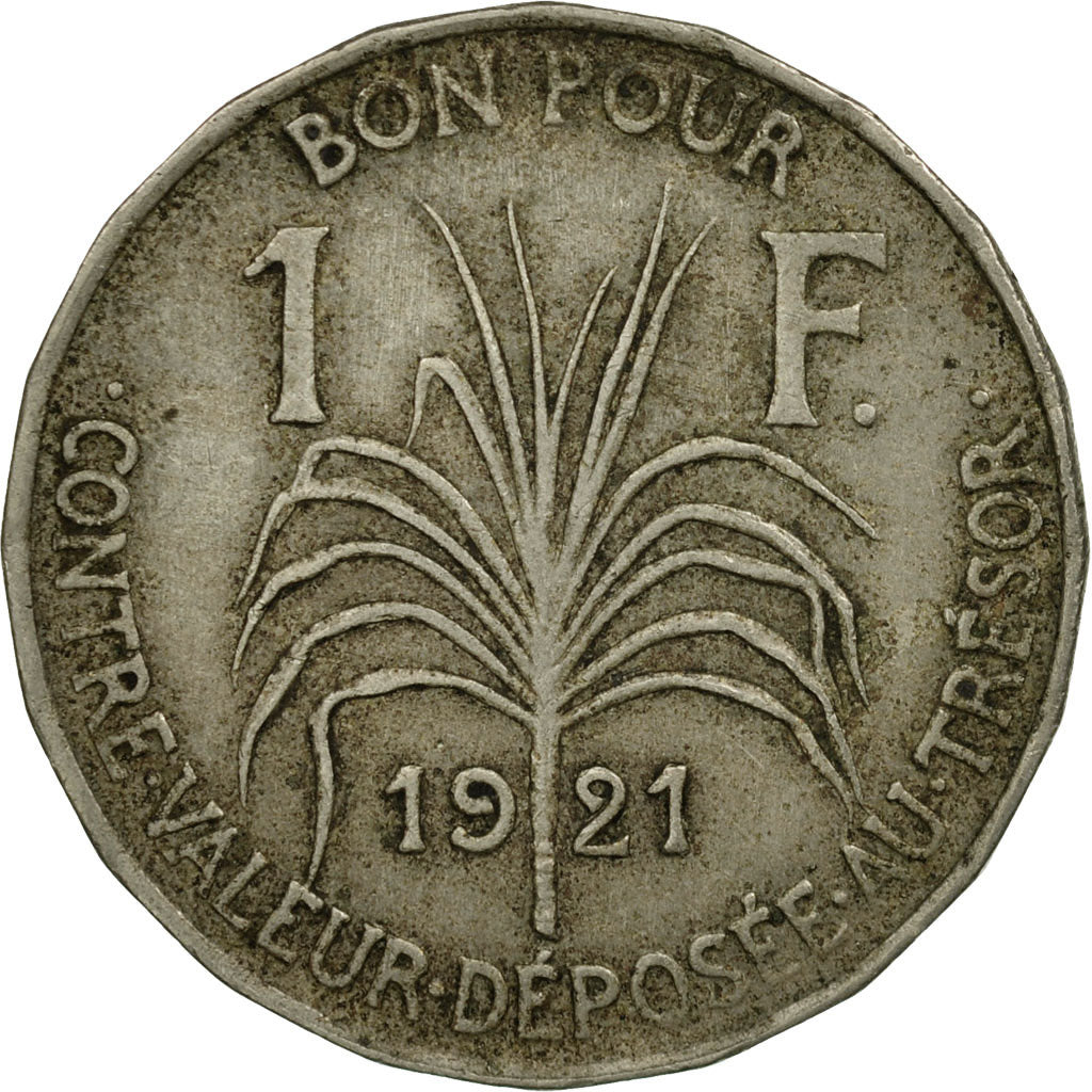 Moneta, Guadalupe, Franc, 1921, Paris, BB, Rame-nichel, KM:46
